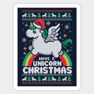 Have a unicorn christmas ugly sweater Sticker